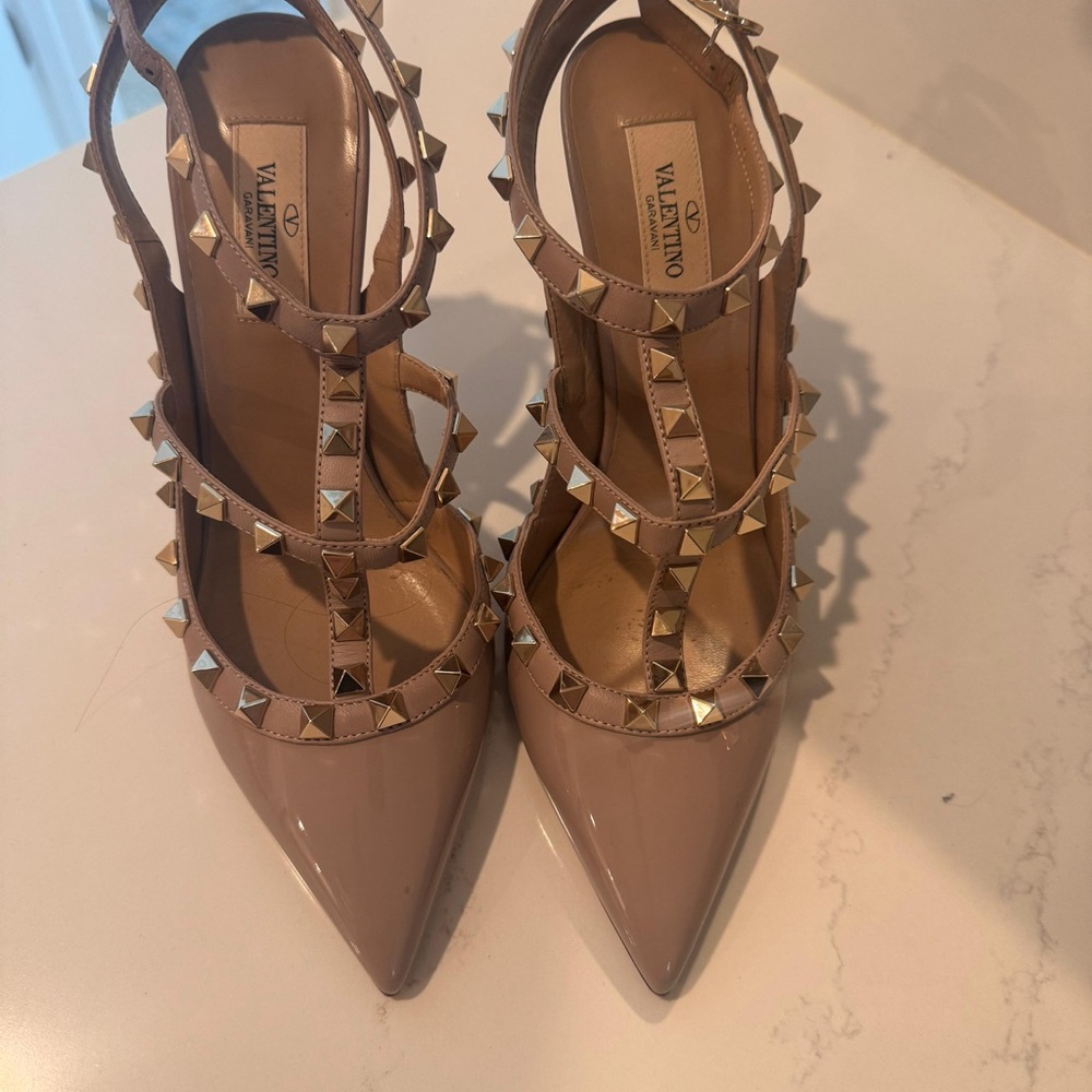 Valentino Women's Beige Studded Heels